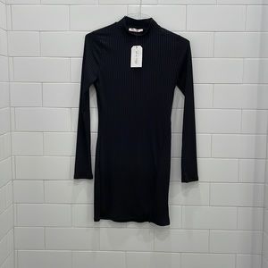 Blue Blush black bodycon turtle neck dress